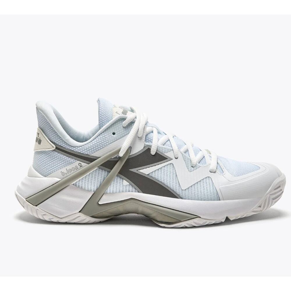 Diadora Womens B.ICON 2 Tennis Sneakers US 10 EU 41 White Silver Athletic NWOB